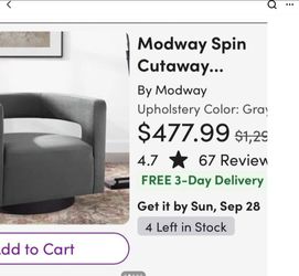 💕2 Gorgeous gray Modway swivel arm chairs 💕