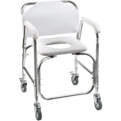 Large Toilet/ Shower Chair With Wheels