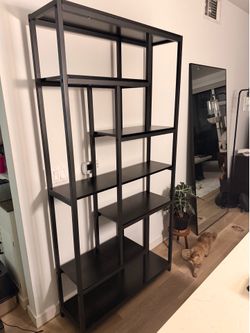 Modern black Metal Bookshelf