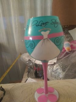 New mudpie I do bride wedding dress glass goblet