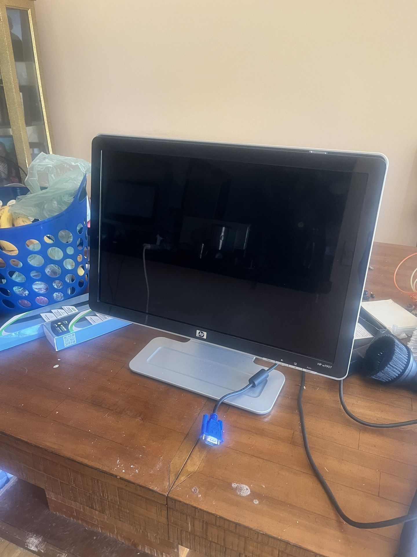 HP W1907 19" LCD Computer Monitor VGA DVI W/ Built In Speakers with Cables