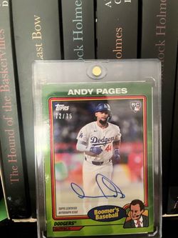 Andy Pages 2024 Topps Boomer’s Baseball Green Auto /75 Dodgers RC