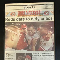 1990 Reds World Series Win Newspaper