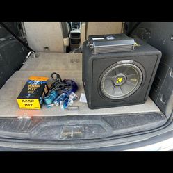 12’ Subwoofer And A 1500 Watt Amp With All The Wires 