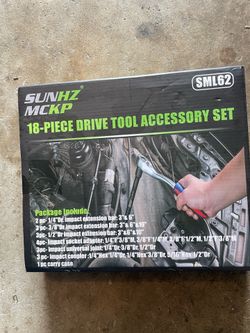 18 piece socket drive tools accessories
