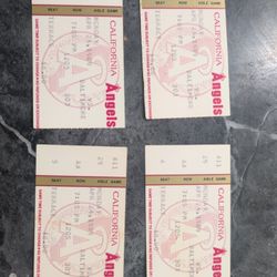Vintage Angels Baseball Ticket Stubs  04/24/89 Jim Abbott's First Win!!!