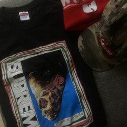 SUPREME  5 PANEL HAT AND SHIRT