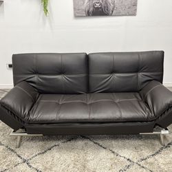 Leather Futon Couch - Free Delivery 