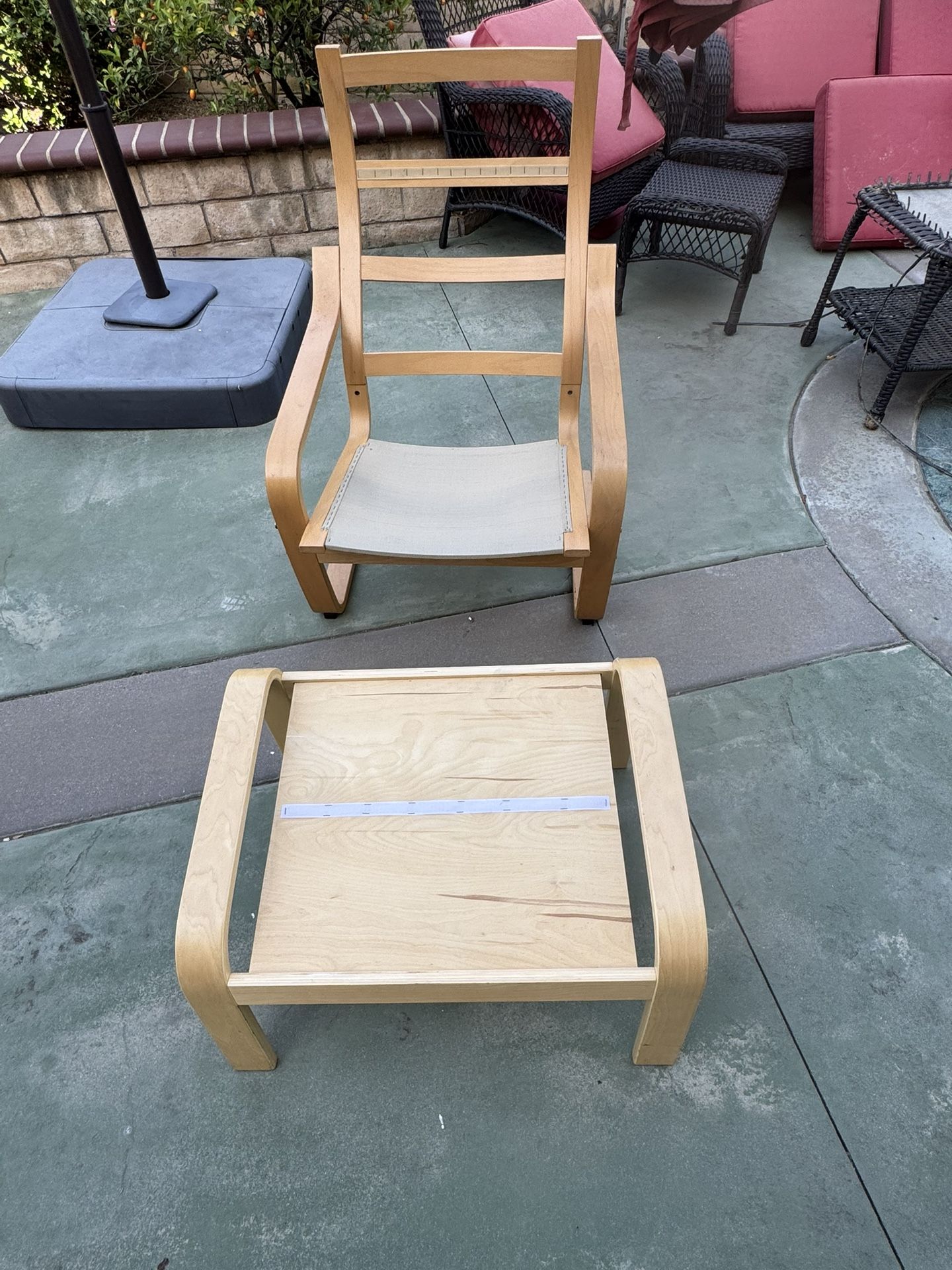 IKEA POANG Armchair And Ottoman
