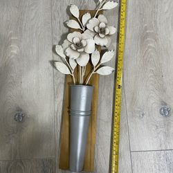 Wooden Flower Vase Wall Decor 