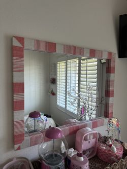 Pink And White Mirror