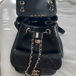 fake chanel mini backpack Black quilted lamb leather Chanel Mini Backpack for Sale