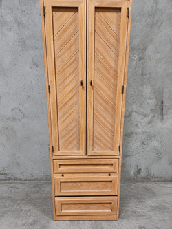 Wooden Pier Cabinet / Armoire with Shelves & Drawers