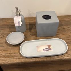 Real Simple Grey Bath Set 4 Pieces
