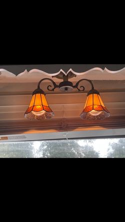 Vintage Tiffany Stained Glass Sconces
