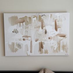 Abstract Acoustic Session Due, Modern & Contemporary White " Painting Print
