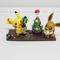 Funko Pokémon Holiday EEVEE & PIKACHU Figures Pokemon Center Exclusive Christmas