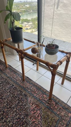 MCM bamboo / rattan side table