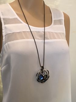 Blue Stone Pendant Necklace