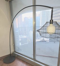 Modern Black Cage Wire Floor Lamp Light