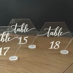Table Numbers Acrylic Clear