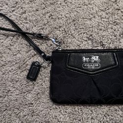 COACH Black And Silver Wristlet - Never Used!