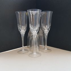 Set Of 6 Crystal Stem Glasses. $5