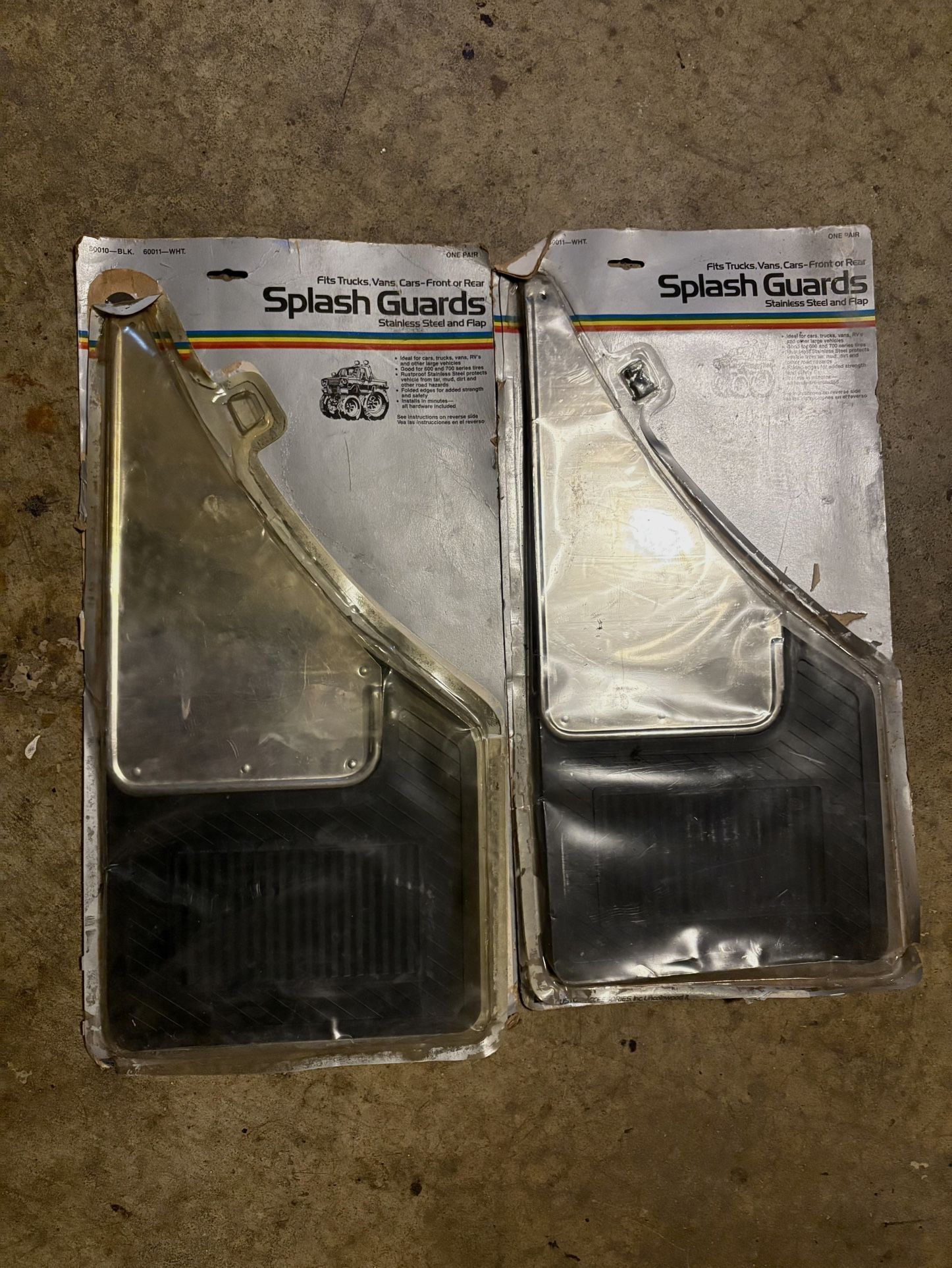 New Old Stock (NOS) vintage universal "Splash Guards" mud flaps