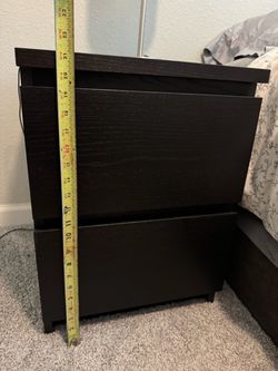 Dark espresso night stand with two drawers