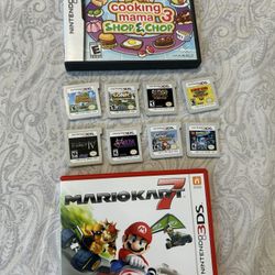 Nintendo 3DS Game lot bundle mario kart 7 Cooking mama animal crossing street fighter sonic zelda