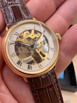 Stauer Men’s Mechanical Skeleton Wristwatch Brand New In Box. Never Worn .