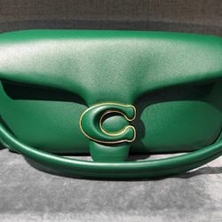 Women's green messenger bag