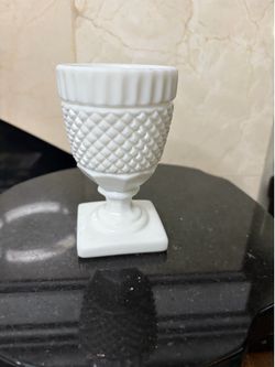 Vintage Westmoreland Milk glass English Hobnail Footed Goblet
