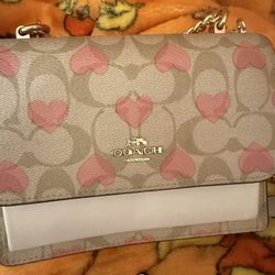 pink hearts coach crossbody bag
