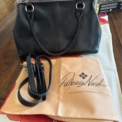 Black Leather Cross Body Patrica Nash