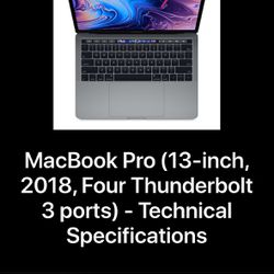 MacBook Pro 2018 W/Touchbar