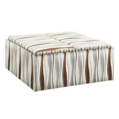 INSPIRE Q Montrose Vertical Wavy Stripe Storage Cocktail Ottoman