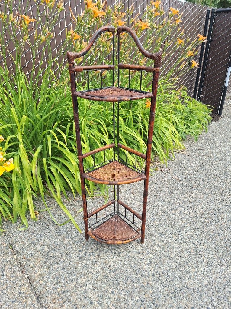 Corner Bamboo Shelf
