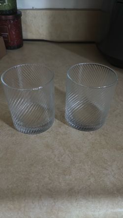Pair of heavy glass tumblers