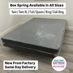 Queen Size BOX SPRINGS Foundation for Mattress New Of Factory With it’s Plastic Available In All Size Delivery Same Day