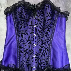 medium purple & black corset