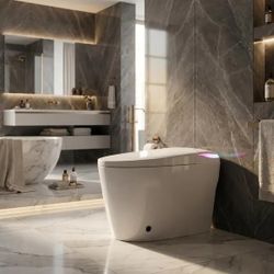 Tankless Smart Toilet with Bidet Built-in, Elongated Intelligent Toilet with Smart Dial Knob & LED Display, IPX4 Waterproof