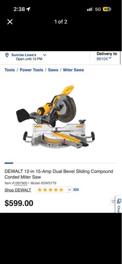 DEWALT DWS779 12-in Dual Bevel Sliding Miter Saw