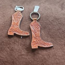 Leather Boot Keychain 