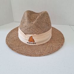 Vintage Unihat Texace Straw Fedora Hat w Detachable Bretton Woods Band USA Made