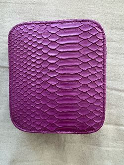 Purple Snakeskin Embossed Compact Case