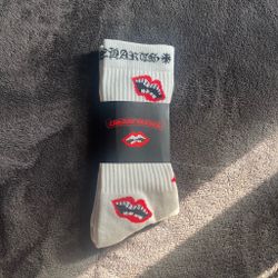White Kiss Chrome Hearts Socks