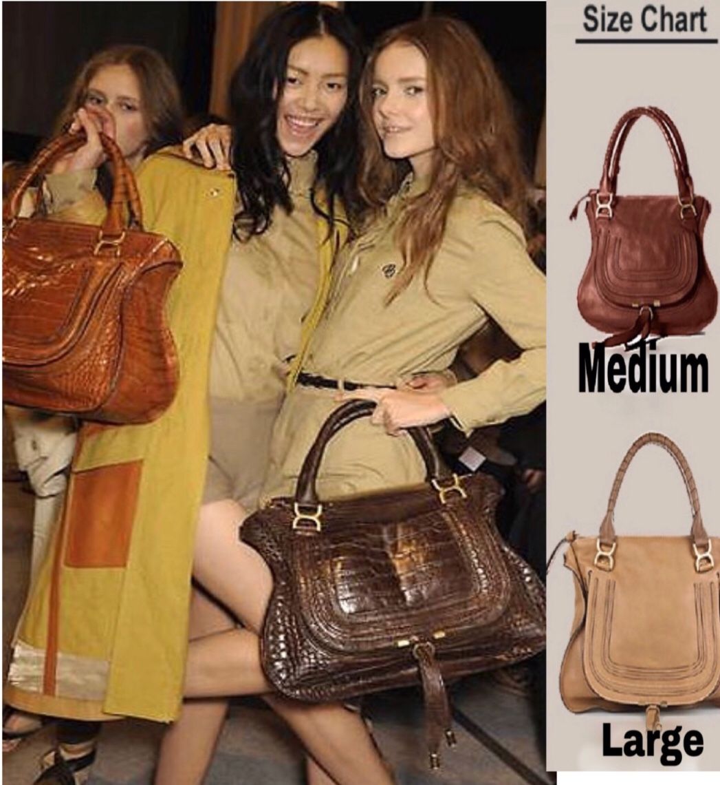 Chloe Marcie Crocodile Embossed Leather Satchel Medium