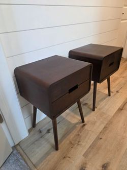 Mid-Century Modern Nightstands Set of 2 New