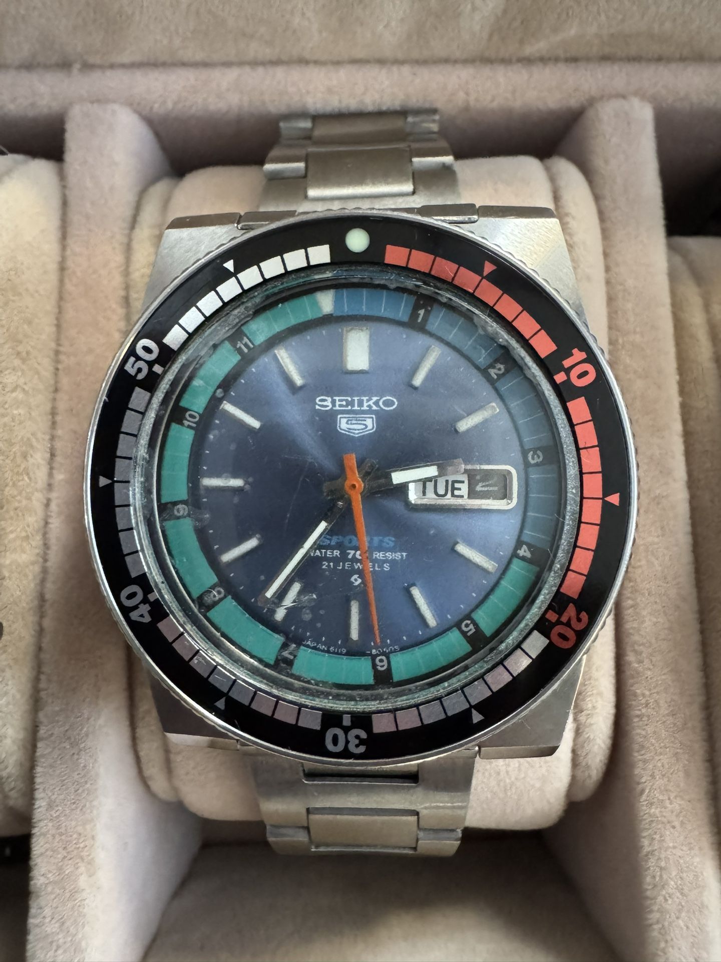 Seiko 5 Regatta Automatic 17 Jewels 40mm For Men 1969 Rare